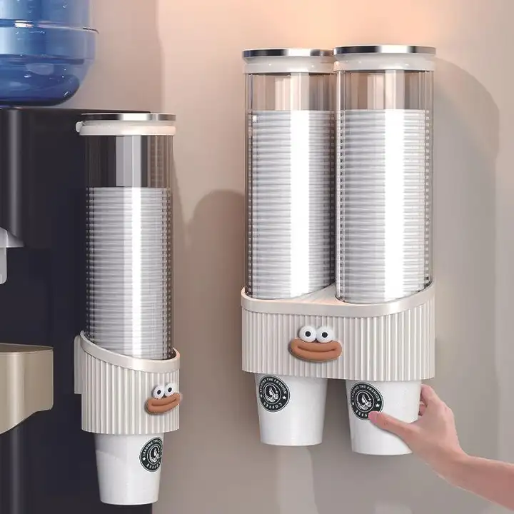 大口径使い捨てカップ用スタンド【穴あけ不要・二重筒設計・飲水機用】