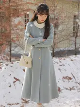 ヴィンテージ風ウエストフィットウールコート【女性用・冬・おしゃれ・小柄向け】
