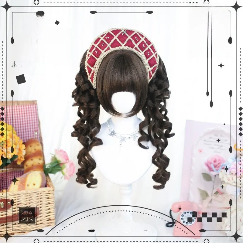 二次元スタイルローマンカールウィッグ：プールヘアアレンジに最適な長髪ロリータ風アレンジ