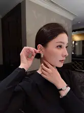 天然淡水パールのイヤリング【ダブルレイヤー・光沢感あり・ファッショナブル】