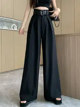 春夏用ブラックカジュアルテーパードパンツ【高腰・ストレート・極上の柔らかさ・ゆったりしたデザイン】
