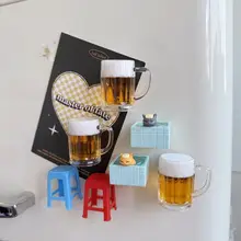 おしゃれなビールカップのマグネット【インテリア装飾用・冷蔵庫用】