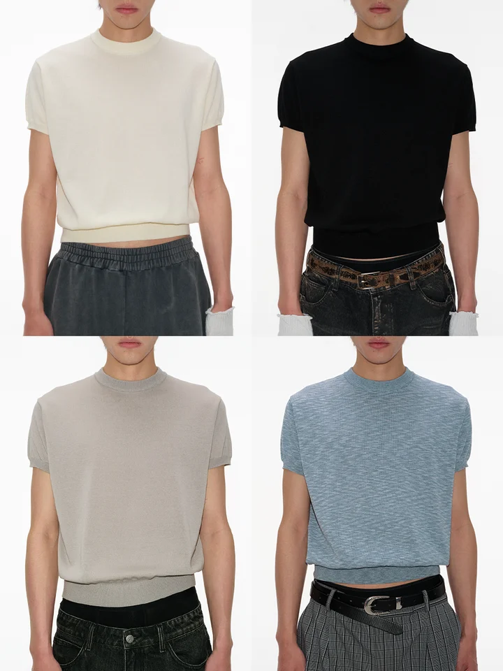 ICE SILK 半袖Tシャツ【極上の柔らかさ・小さめの襟・リブ裾】