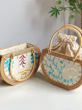 異国情緒溢れる手編みのバスケット【収納・ピクニック用】