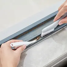 ブラインドクリーナー 隙間ブラシ 両頭 折りたたみ式 木製ハンドル サッシ 窓 溝 汚れ落とし ベージュ