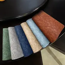 中国風レザー扇形テーブルマット【防油・耐熱・高級感】