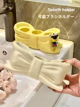 陶器製 おしゃれな歯ブラシ・歯磨き粉置き【洗面台用・電動歯ブラシ対応】
