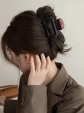 バンスクリップ レディース スクエア 透かしデザイン ヴィンテージ きれいめ シンプル まとめ髪 着回し