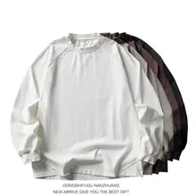 アメリカンヴィンテージ風 厚手ウォッシュコットンラグラン長袖Tシャツ【ユニセックス・フィット・無地】