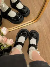 厚底浅口レディースシューズ【マリージェーン・秋用・フレンチスタイル】（セットアップ対応）