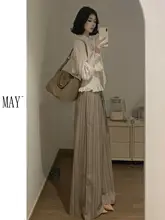 ストライプデザインのワイドパンツ【春用・高身長向け・クラシックスタイル】