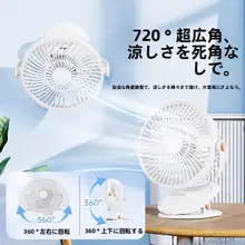 クリップ式USB扇風機【ミニ・静音・充電式・デスクトップ用】