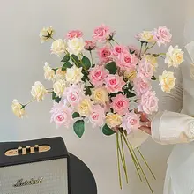 ナチュラルスタイルのバラの造花ブーケ【インテリア装飾・撮影用】