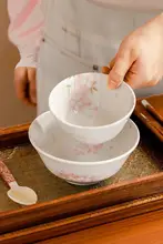 美濃焼きの輸入陶器飯碗【桜デザイン・家庭用・スープボウル・和風食器】（セットアップ対応）
