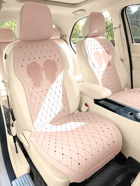 通気性のある翻毛皮製カーシートカバー【女性用・汎用・四季対応】（セットアップ対応）