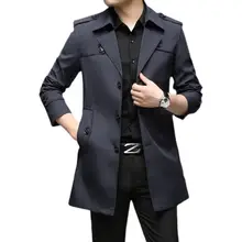 ビジネスカジュアルトレンチコート【中長丈・フラップカラー・コットン混】