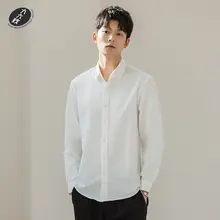 シンプルなデザインのメンズ長袖シャツ【綿100%・秋向け・リラクシングフィット】