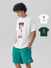 VISION メンズ ストリートスタイル スケートボードプリント Tシャツ【夏用・ゆったりフィット・短袖】