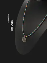 ネックレス ハンドメイド チューブビーズ ラピスラズリ ターコイズ オリジナルデザイン ユニーク きれいめ 上品