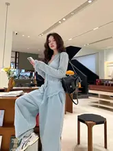 レースフリル付きニットセーター【Vネック・レトロ・春秋用・女性】