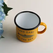スペイン輸出 レトロな黄色い魚のデザインのコーヒーカップ【陶磁器製】
