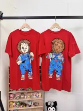 ユニセックス 骨柄プリント半袖Tシャツ【カジュアル・フィット・ビンテージ風】（セットアップ対応）