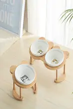 猫用食器 猫用ボウル【高脚 首を守る 陶器 二重ボウル】