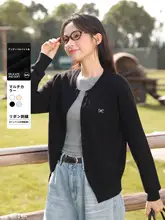 春にピッタリな薄手ニットカーディガン【イエロー・女性用・オープンフロント】