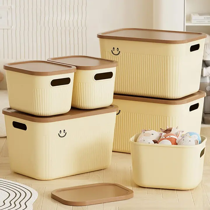 収納ケース 収納ボックス 厚手 大容量 蓋付き 密閉 防塵 プラスチック 家庭用 卓上 衣類 小物 整理