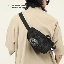 アウトドア アクティビティ用ボトルバッグ【便利なドローストリング・斜め掛け・男性用】