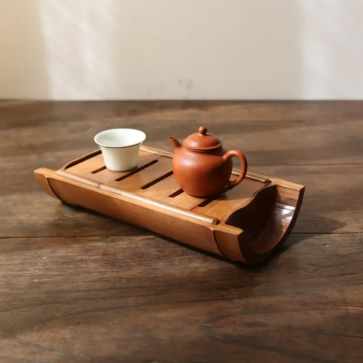 竹製の茶盤 茶海茶台 ミニ水貯留型トレイ 竹のコップスタンド 茶碗スタンド