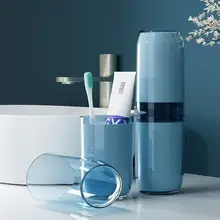 旅行用四合一歯ブラシ収納ボックス【携帯型・歯ブラシカップ・歯磨き粉・洗面器】