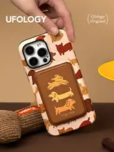 磁気吸着スマホケース兼カードポケット【秋冬用・犬デザイン・マグセーフ対応】