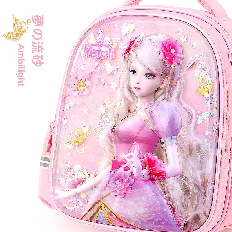 子供用リュックサックアイスプリンセスデザイン：幼稚園向け女の子用の立体仕上げモデル