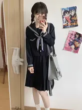 セーラー服 レディース 長袖 三本線 グレーブルー 春秋 2点セット