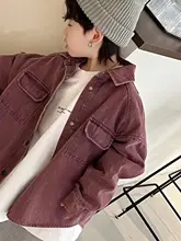 春の新作！男の子用デニムシャツ【韓国風・おしゃれデザイン】