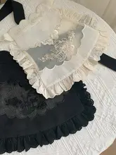 バラ柄デザインの刺繍エプロン【特別加工・両色使い】
