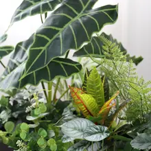 フェイク植物 フラワーボックス 屋外使用 緑化用 セット