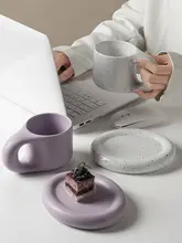 北欧風 スプラッシュデザイン マグカップ【フタ付き・カップル用・家庭用・オフィス用・夏に最適・陶器】