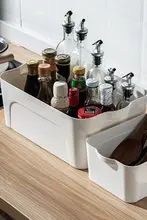 プラスチック製 蓋付き収納ボックス【デスク周りの小物整理・スナック収納・化粧品用】