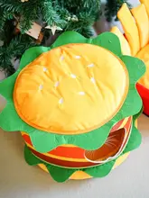 ハンバーガーとフライドポテトの面白いデザイン猫ハウス【極上の柔らかさ・クリスタルフリース】