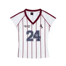 メッシュデザインのショートスリーブTシャツ【アメリカンスタイル・フラットな印刷・女性用・夏用】