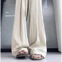高身長向けのロングアイスシルクワイドパンツ【高腰・ドレープ感・夏用・UVカット】（セットアップ対応）
