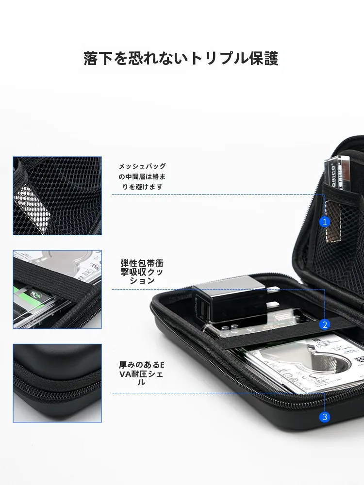 Orico PHD25 ガジェットポーチ 中身はどれが収納可能か？多用途設計の実用性を解説