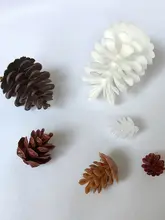 プラスチック製 松の実デザイン ゴールドクリスマス装飾【シルバーの挿し木・手作りDIY材料】