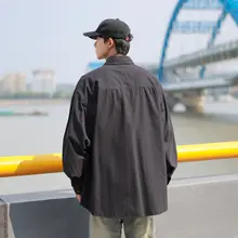 ストライプ柄長袖シャツ【男性用・春秋・フィット・カジュアル】