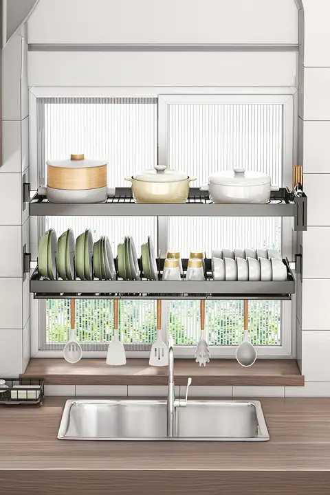 収納ラック 食器 ユーザー 洗い場 材料 ステンレス 壁掛け式 デザイン ユニーク