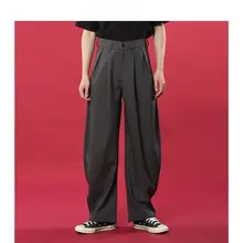 高腰ワイドレッグテーパードパンツ【無地・フィット・カジュアル】（セットアップ対応）