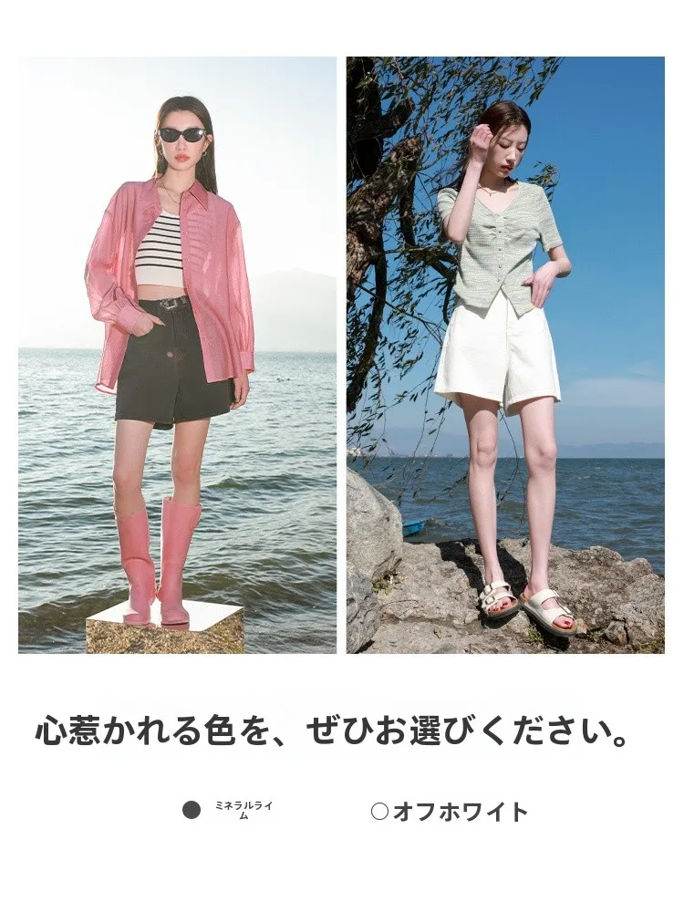 快適なデニム中丈パンツ：中腰・ストレート・シンプルデザインで夏のカジュアルスタイルを実現
