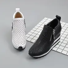 真皮製 レディース カジュアル運動用サンダル【通気性のあるレースアップ・高めのウェッジソール】